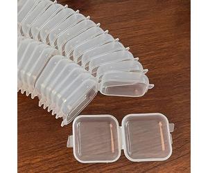 SUMKTO 5/30Pcs Mini Boîte De Rangement Transparent Carré Boîtes En Plastique Boucles D'oreilles Bijoux Emballage Stockage Petite Boîte Carrée Bijoux Organisateur Maison