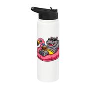 Summer Beach Pool Party Hippo Gonflable Flamingo Hawaïen Stainless Steel Insulated Water Bottle