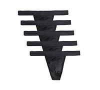 Summer Code Homme Sexy String Ficelle Lot DE 2/5, Lot de 5 Noir, S