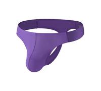 Summer Code Homme String Tanga Ficelle Masculine Taille Basse Slip sous-Vêtement G-String Lingerie, Violet, M