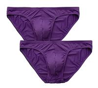 Summer Code Slips Taille Basse sous-vêtements Confortable et élastique pour Hommes, Lot de 2 Violet, M