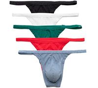 Summer Code String Ficelle en Micro Maille Homme Slip sous-vêtements Respirant en Extensibles Taille Basse G-String, Lot de 5 Multicolore, M