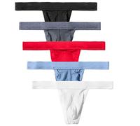 Summer Code String Homme Sexy Slip Tongs Tanga G-String Extensible pour Hommes sous-vêtement, Lot de 5 Multicolore 2, L