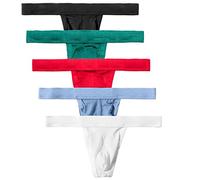 Summer Code String Homme Sexy Slip Tongs Tanga G-String Extensible pour Hommes sous-vêtement, Lot de 5 Multicolore 3, XL