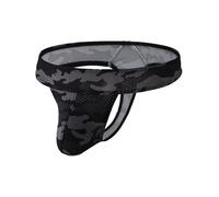 Summer Code String Tanga pour Homme Camouflage String Homme Ficelle Confortable Bikini Taille Basse Slip sous-vêtements, Noir, XL