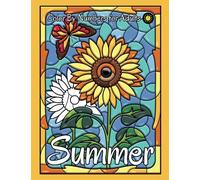 Summer Color by Numbers for Adults: Stained Glass Color by Number Coloring Book