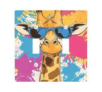 Summer Cool Girafe Plaque de protection pour interrupteur de lumière/cache-prise, éclaboussures vibrantes pour accents muraux, plaques murales thermoplastique, taille standard double bascule