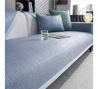 Summer Cooling Couch Cover,Non Slip Breathable Cooling Sofa Slipcovers, Universal Air Conditioning Mat for Living Room(Blue 1,60 * 120CM)