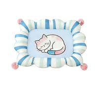 Summer Cooling Mat for Pets - Cat Pattern Ice Silk Gel Pad for Dogs Cats | Pressure Activated Self Cooling Seat Cushion | Foŕ Car Sofa Floor, Portable Foldable Cool Blanket Summer, Cat Design, Machine