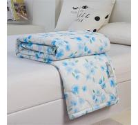 Summer Coverless Duvet For Single Double King Size, Blue Camellia Pattern Cool Blanket Lightweight Quilt Breathable Bedspreads Quilted Throw Warm Bedding Washable Duvet All Season(200*230cm)