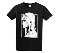 Summer Darling in The Franxx Zero Two Slim Unique Design Hip Hop Unisex O-Neck 100% Cotton Short-Sleeve T-Shirts Black M