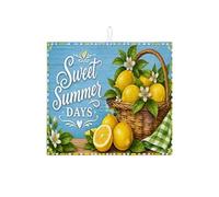 Summer Days Tapis de séchage à vaisselle pour comptoir de cuisine, tapis égouttoir absorbant à motif floral jaune vif, tapis de séchage en microfibre rustique pour décoration d'intérieur, 40,6 x 45,7