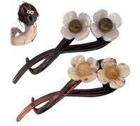 Summer Flower Hair Clip, 2PCS Cute Flower Claw Clips for Thick Hair, French Tulip Large Hair Clips, Hawaii Beach Hair Accessories for Women, Easy Fast Snap Roll Hair Tool (Small Flower-B)