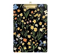 Summer Flowers Narcisse Noir Presse-papiers carré imperméable pour la salle de classe de 5ème degré Essentiels pour enseignants Taille 9 x 12 cm