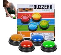 Summer for Games, Réponse Summer,Jeu de réponses en salle de classe avec lumières et son pour spectacle | 4 boutons amusants de réponse rapide et faciles à utiliser pour la famille
