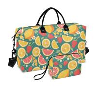 Summer Fresh Fruits Sac de week-end décoratif avec sangle réglable pour voyage Pliable Bolsa de Mano para ropa de