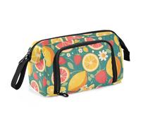 Summer Fresh Fruits Trousse à crayons bleue de grande capacité pour adolescents garçons lycée