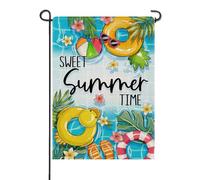 Summer Garden Flag, Summer Drapeaux Décoration, Drapeaux de Jardin Double Face, Double Face Été Drapeau, pour Les Décorations de Cour de Jardin Extérieur