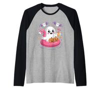 Summer Ghost Watercolor mignon fantôme avec flamant Manche Raglan