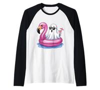 Summer Ghost with Flamingo Pool Party Manche Raglan
