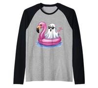 Summer Ghost with Flamingo Pool Party Manche Raglan