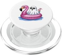 Summer Ghost with Flamingo Pool Party PopSockets PopGrip pour MagSafe