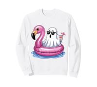 Summer Ghost with Flamingo Pool Party Sweatshirt