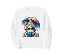 Summer GNOME for Teacher Reading Books Under Sun Parasol Sweatshirt