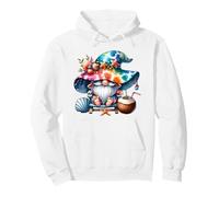 Summer GNOME with Tie Dye Hat and Coconut for Beach Lover Sweat à Capuche
