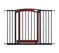 Summer Infant Essex Craft Barrière de sécurité pour bébé, porte arquée en bois massif lasuré cerise, cadre en métal gris anthracite, 76,2 cm de haut, convient aux ouvertures jusqu'à 71,1 cm à 106,7 cm