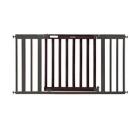 Summer Infant West End Barrière de sécurité pour bébé, Bois teinté Noyer foncé avec Cadre en métal Anthracite - 76,2 cm de Haut, Convient aux Ouvertures jusqu'à 91,4 cm à 152,4 cm de Large, barrière
