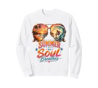 Summer is Where My Soul Breathes Tropical Beach Amateurs de Surf Sweatshirt