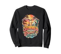 Summer is Where My Soul Breathes Tropical Beach Amateurs de Surf Sweatshirt