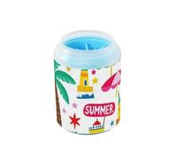 Summer Island Nettoyant et masseur réutilisables pour chien Blanc noix de coco avec brosse de massage douce Fournitures de toilettage Nettoie en douceur les pattes après les promenades