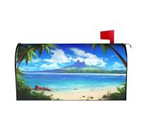 Summer Islands Beach Tropical Palm Tree 03 Couvertures de boîte aux Lettres Enveloppes magnétiques Couverture de boîte aux Lettres de Poste Décoration de Jardin pour la Maison