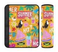 Summer IslCoconut Orange Lot de 2 coussinets de sangle d'épaule, plus de confort de conduite, housse de ceinture de sécurité pour adultes pour camionnette