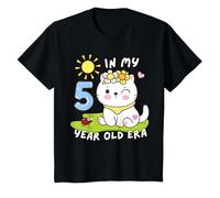 Summer Kitty Chat mignon 5ème anniversaire dans mon âge de 5 ans T-Shirt