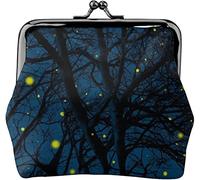 Summer Magic Fireflies in Trees Porte-Monnaie en Cuir pour Femme, Petite Pochette à la Monnaie avec Fermoir à Fermeture Kiss-Lock Fermeture à Boucle Portefeuille pour Cadeau Fille