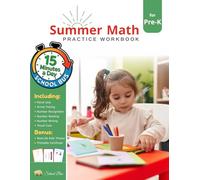 Summer Math Practice Workbook for Prek: Preschool to Kindergarten Activity Book With Fun Math, Tracing, Handwriting Practice, and Early Learning Skills for Ages 3-5