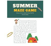 Summer Maze Adventure - 200 Puzzles to Help the Boy Find Camp with Solutions.: (7.5in x 9.25in - 400 Pages)