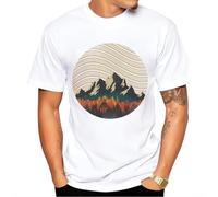 Summer Men Short Sleeve The Everest Geometry Print T-Shirt Boy Casual Tops Harajuku Mountaineering Design