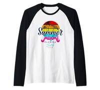 Summer Miami Beach Sunset Tee Shirts, I Love Miami, Miami Manche Raglan