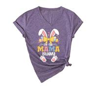 Summer New T-Shirt Women I'm The Mama Bunny Printed Short-Sleeved Cute Tee Casual Wear