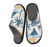 Summer Paradise Island Pantoufles d'intérieur et d'extérieur sans couture pour homme et femme, pantoufles antidérapantes chaudes, 34-35, Summer Paradise Island Seamless, 42/44 EU
