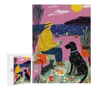 Summer Picnic with Pets Puzzle 1000 Pièces Educa Jouet en Bois Cadeau Unique Décoration Intérieure Jeu Éducatif Challenge Toy Adultes Et Enfants À Partir De 14 Ans 500 PCS
