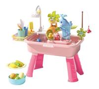 Summer Pool Toy Water Table - Kitchen Play Sink Activity Playset, Interactive Learning Equipment, Promoting Creativity Coordination Development | For Boys Girls Backyard Patio Beach Camping Daycare