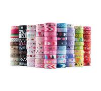 Summer-Ray 164,6 Mètres de Ruban Grosgrain Imprimé - 10mm de Large - 90 Designs Uniques, 1,83 Mètre Chaque - Polyester, Lavable & Inaltérable - Idéal pour Loisirs Créatifs & Couture