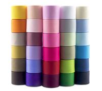 Summer-Ray 54,8 Mètres de Ruban Grosgrain - 25mm de Large - 30 Couleurs, 1,83 Mètre Chaque - Polyester, Lavable & Inaltérable - Idéal pour Loisirs Créatifs & Couture