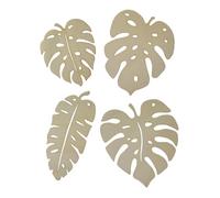 Summer-Ray Lot de 20 découpes au laser en bois pour décoration de fête (feuilles de Monstera)