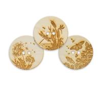 Summer-Ray Lot de 30 boutons en bois gravés de 60 mm pour couture, loisirs créatifs (nature)